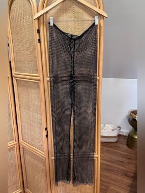 Zara Black Sheer Mesh Swim Coverup Pants
